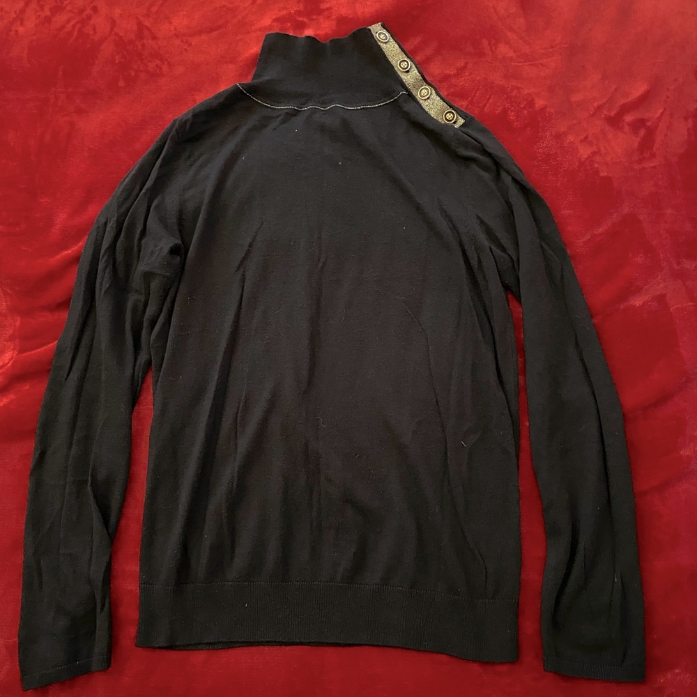 Light weight Sweater. Black with Gold trim.